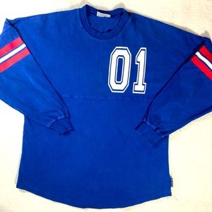 Spirit Jersey America Est 1776 Shirt Adult Small Red White Blue Long Sleeve